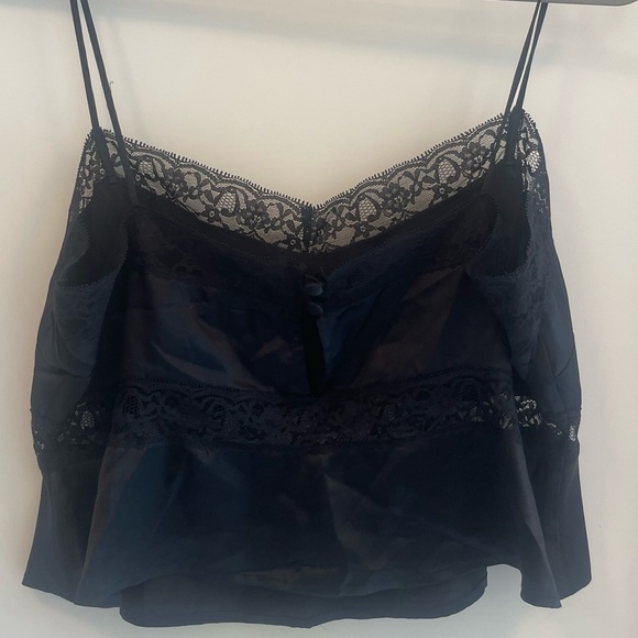 Reformation Black Lace Trim Camisole, M - Picture 5 of 6